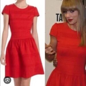 Anthropologie Taylor Swift girls from Savoy red sparrow dress Sz S - steal deal